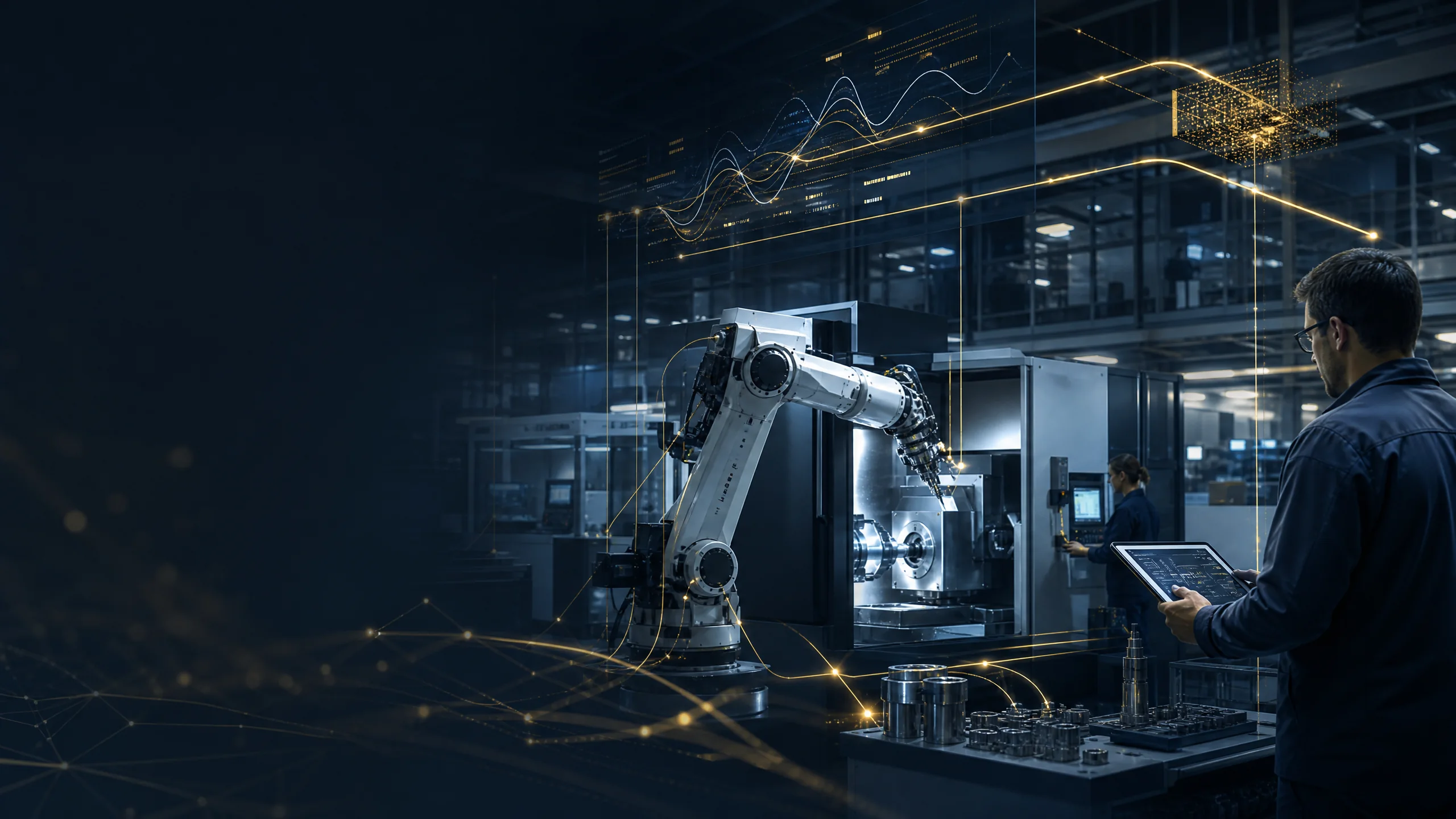Shop-floor visibility and machine integration for a CNC operation